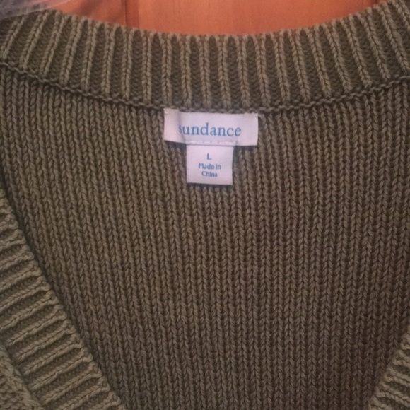 Sundance sweater short sleeve 100% cotton sage green size L - Picture 2 of 4